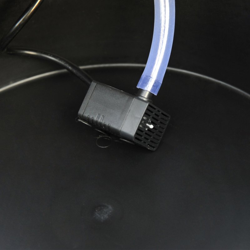 Outsunny Wooden 2-Tier Barrel Water Fountain with Pump Freestanding Cascading Feature Self Contained Water Pump Garden Decoration