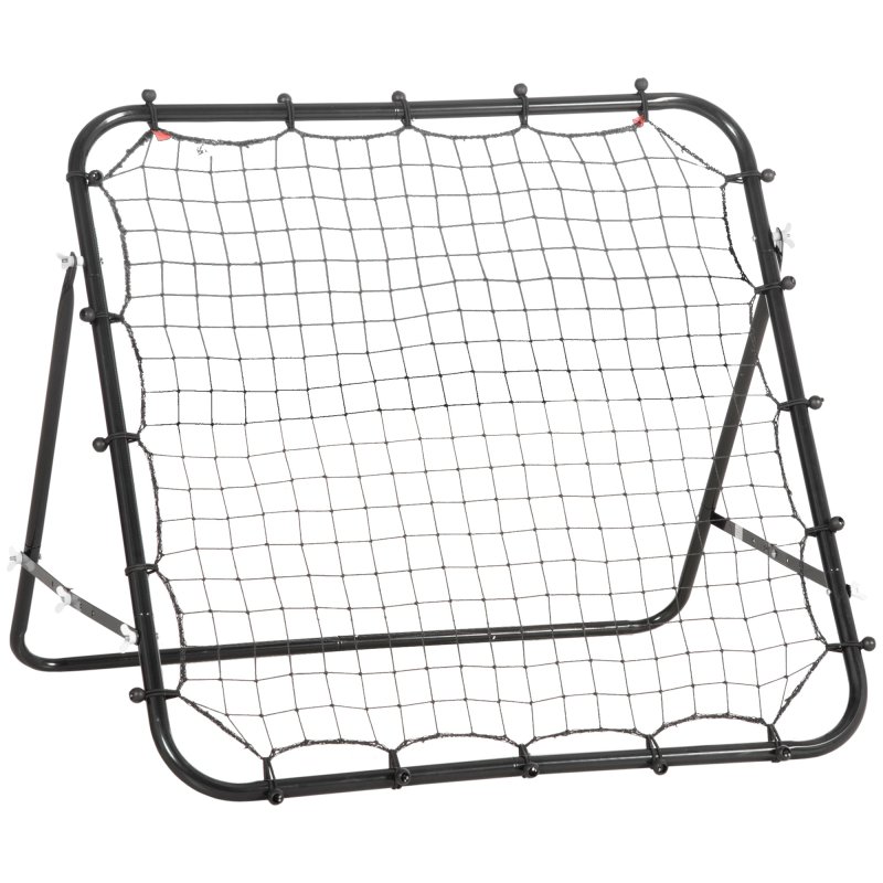 HOMCOM Rebounder Net Practise Kickback Target Goal with 5 Angles, for Teens, Adults, Softball, Football Training, Black