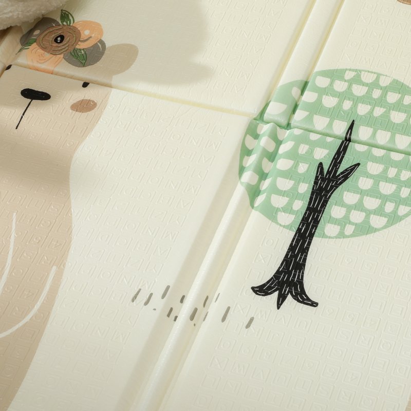 AIYAPLAY Baby Play Mat Double Sided, Foldable & Reversible Activity Playmat, Waterproof Kids Foam Crawling Mat for Outdoor Indoor Playtime Picnics, 196 x 176 x 1.5cm, Animal Theme