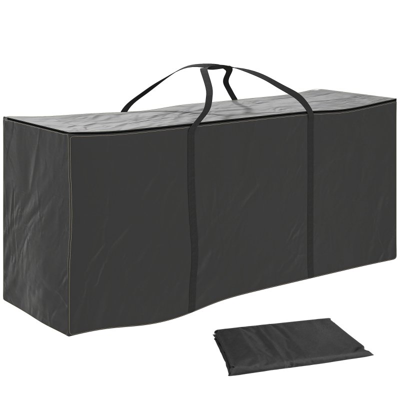 Outsunny 720 L Outdoor Garden Cushion Storage Bag, Heavy Duty 600D Oxford Fabric Waterproof Garden Furniture Cushion Storage Bag with 2-Way Zip for Tent, Christmas Tree, 175 x 55 x 75 cm, Black