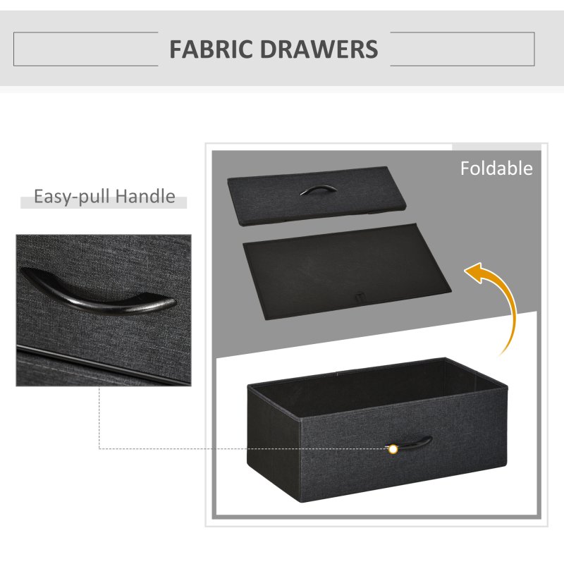 HOMCOM 3 Drawer Storage Chest Unit Home Cabinet w/ Shelves Home Living Room Bedroom Entryway Living Furniture