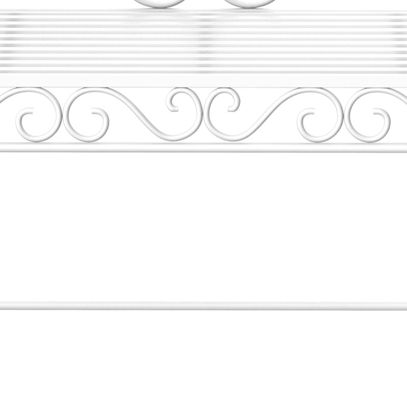 Outsunny Garden 2 Seater Metal Bench Park Seating Outdoor Furniture Chair w/ Decorative Backrest White