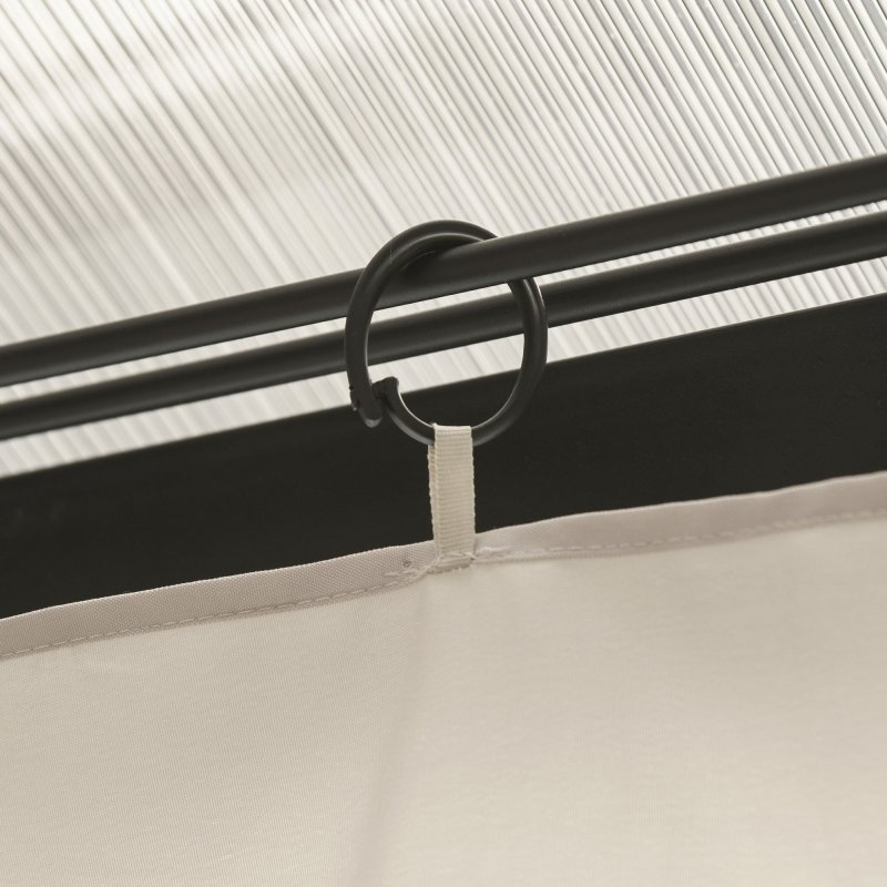 Outsunny 4 Pack Replacement Gazebo Curtains Privacy Panel for Most 3 x 3m Gazebo Canopy Pavillion Outdoor Shelter Sidewalls Accessories Beige