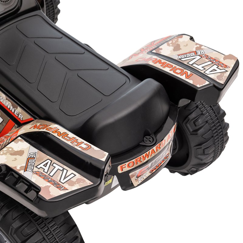 HOMCOM 6V Kids Electric Ride on Car Toddlers Quad Bike All Terrain Vehicle Toy With Music for 18-36 months Black