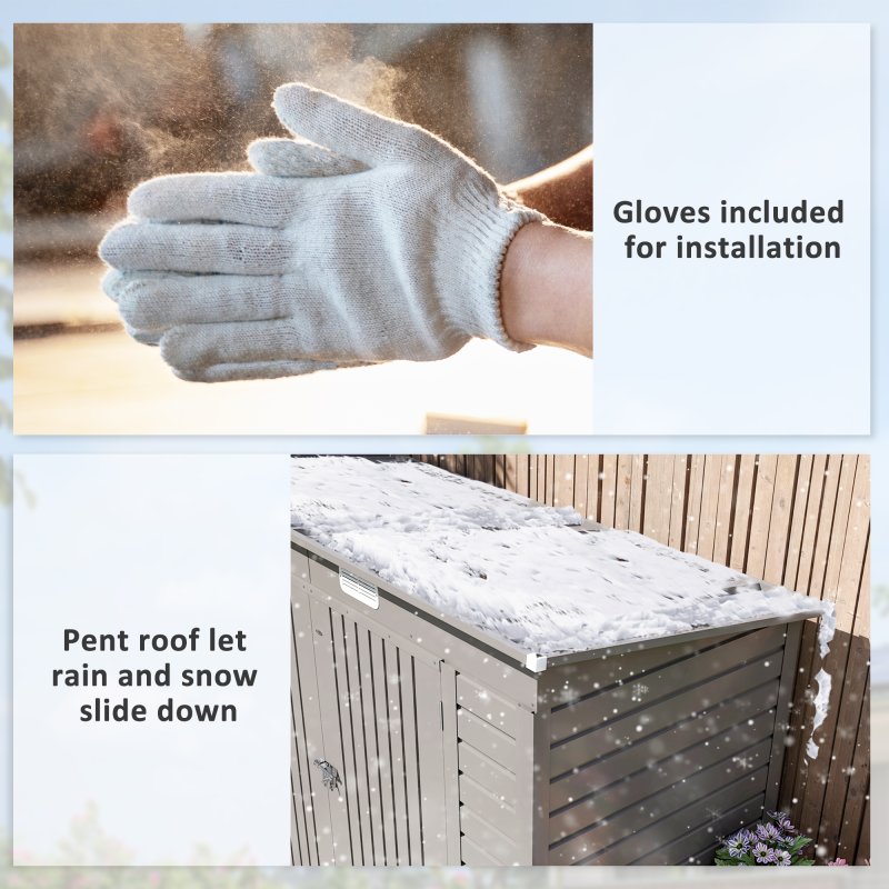Outsunny 8 x 4FT Garden Shed, Galvanised Metal Shed, Easy to Assemble, Outdoor Tool Storage Shed with Pent Roof, Lockable Door and 2 Vents, Light Grey