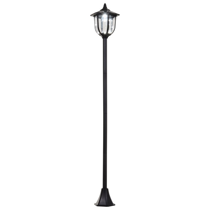 Outsunny Outdoor Garden Solar Post Lamp Sensor Light  LED Lantern Bollard Pathway Torch Light 1.77m Tall
