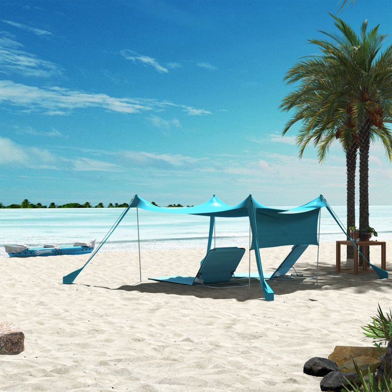 Outsunny Inflatable Kayak 2-Person Inflatable Canoe Boat Set with Air Pump, Aluminium Oars, Blue, 318 x 80 x 50 cm