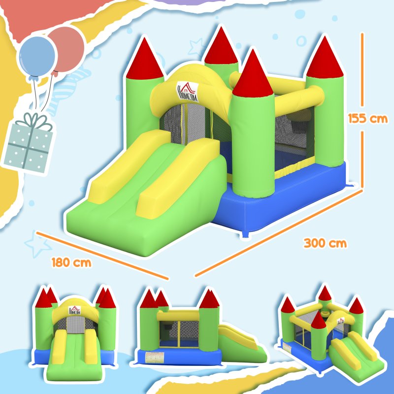 HOMCOM Kids Bouncy Castle Inflatable Bouncer Bounce House and Slide Inflatable Jumper with Blower