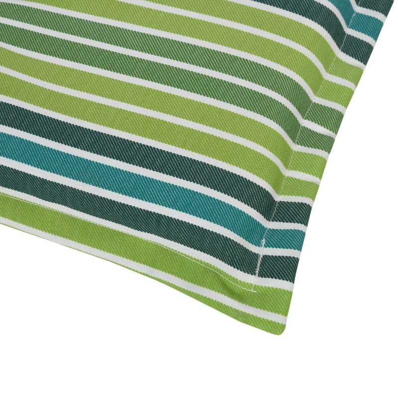 Outsunny Set of 2 Outdoor Garden Patio 2-3 Seater Bench Swing Chair Cushion Seat Pad Mat Replacement 120L x 50W x 5T cm - Green Stripes