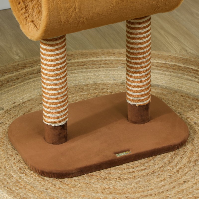 PawHut Cat Tree, 98cm Deer-Designed Cat Tower for Indoor Cats, Kittens, with Scratching Posts, Toy Ball, Tunnel, Brown