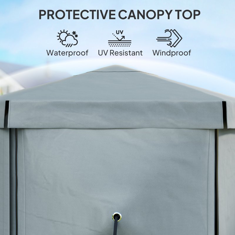 Outsunny 3 x 3(m) Hexagon Pop Up Gazebo with 5 Sides and Carry Bag, Waterproof, UV Resistant Party Tent Instant Event Shelter with Netting for Garden, Patio, Light Grey