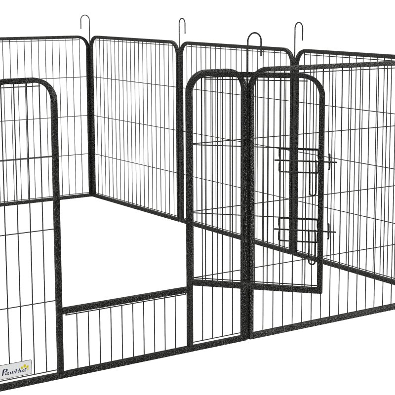 PawHut Dog Pen 12 Panels Puppy Pen Heavy Duty Pet Playpen for Indoor Outdoor for Dogs, Rabbits, Ducks 80cm High
