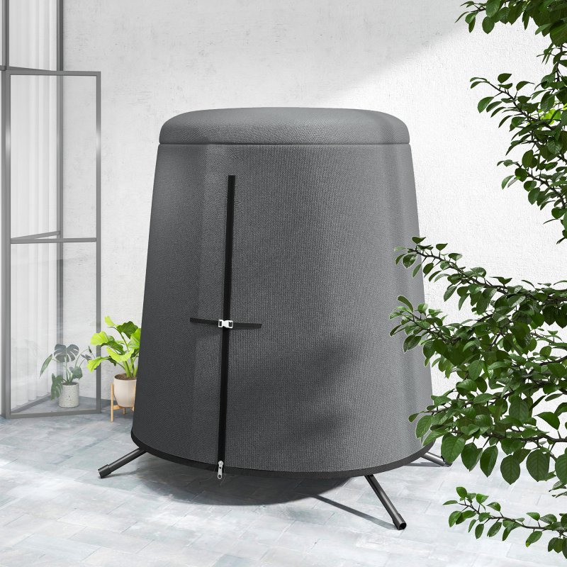 Outsunny Hanging Egg Chair Cover, Outdoor Single Swing Chair Cover, Waterproof Anti-dust Furniture Protector with Zipper, 300D Oxford Fabric for 200 x 230 cm Stand, Grey