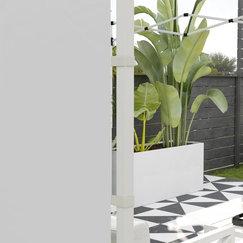 Outsunny Gazebo Side Panels with Windows and Doors, for 3x3(m) or 3x6m Pop Up Gazebo, 2 Pack Sides Replacement, White