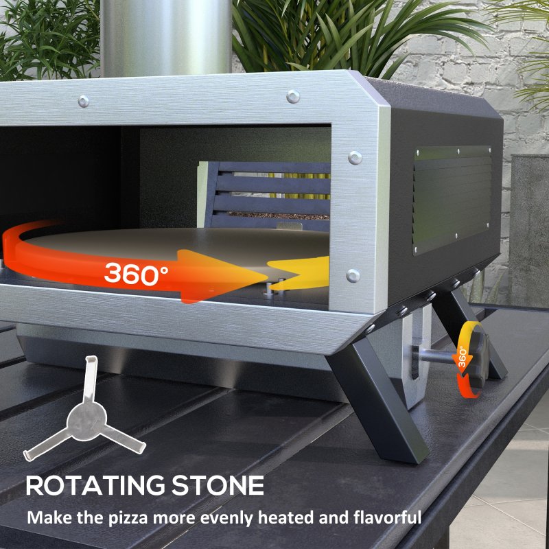 Outsunny Portable Wood Pellet Pizza Oven with 12