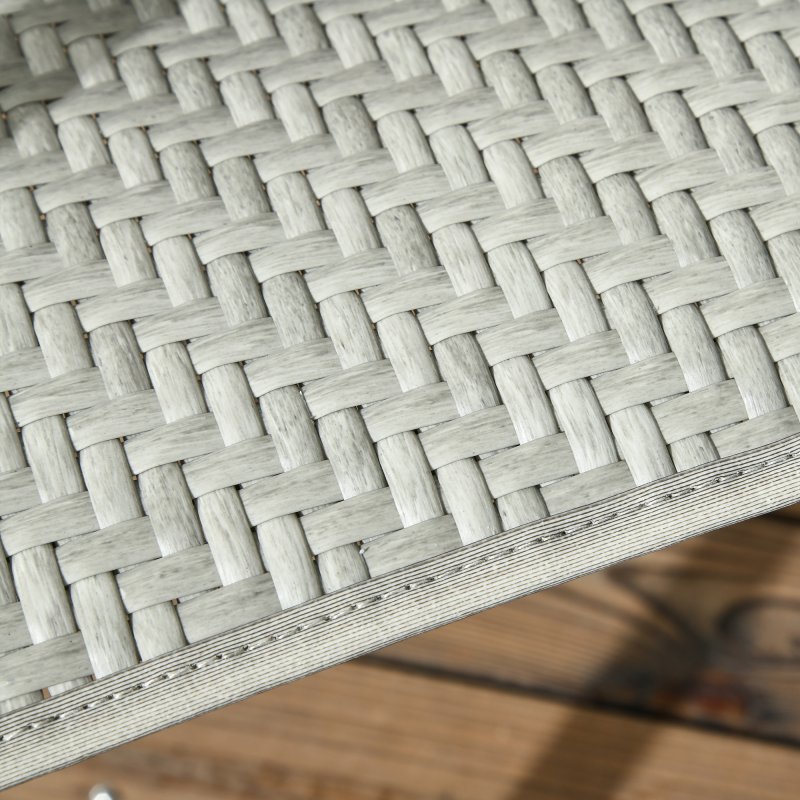 Outsunny Stackable Outdoor Chairs Set of 4, Rattan Garden Chairs with Armrests and Backrest for Deck, Mixed Grey