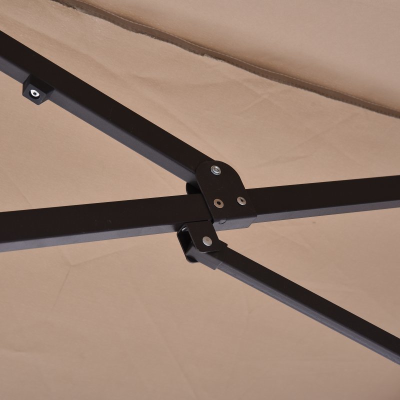 Outsunny 4.6m Large Garden Parasol Double-Sided Sun Umbrella Patio Market Canopy Shade Outdoor Tan - NO BASE