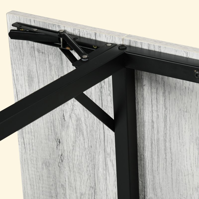 HOMCOM Folding Dining Table, Extendable Kitchen Table for Small Space, Drop Leaf Table for 2-4 People, Grey