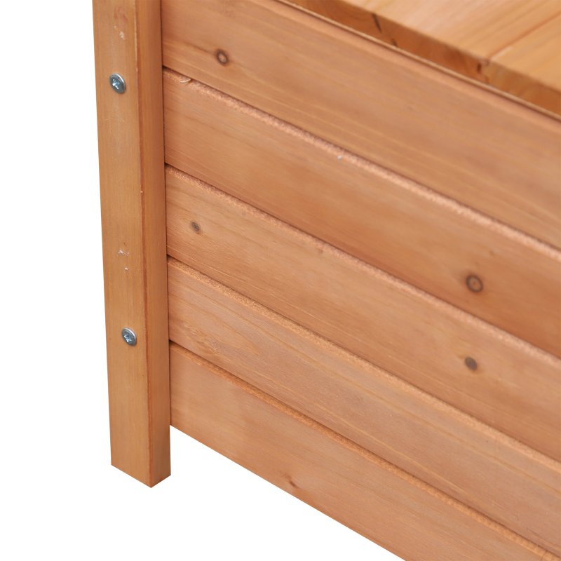 Outsunny Outdoor 2 Seater Garden Bench, Wooden Bench with Storage, Garden Storage Bench with Backrest, Arm Rests for Outdoor Patio Porch, 112 x 84 x 58 cm, Natural