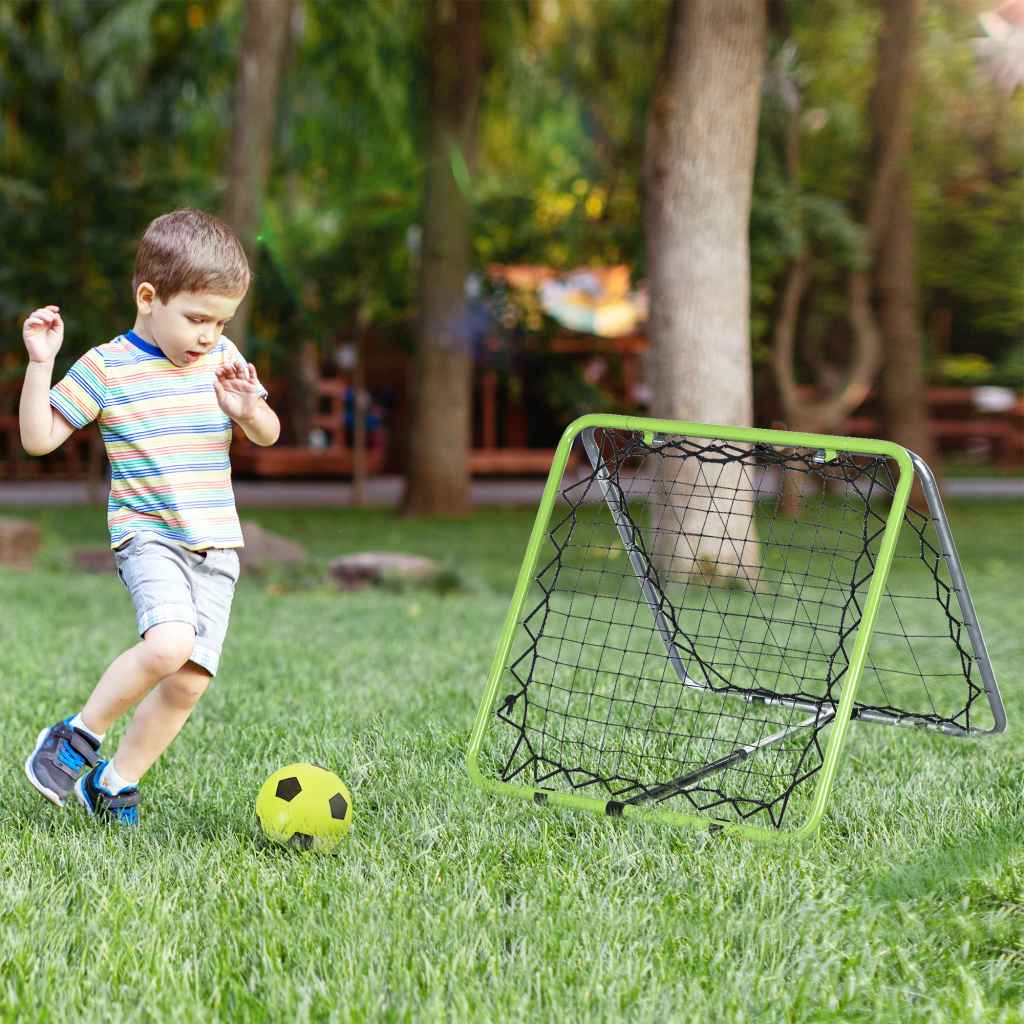 HOMCOM Adjustable Football Training Net - Dual-Sided Rebounder for Kids ...