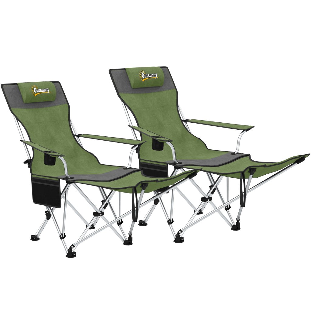 Foldable Patio Lounger Chair With Extendable Foot Rest Sets Image