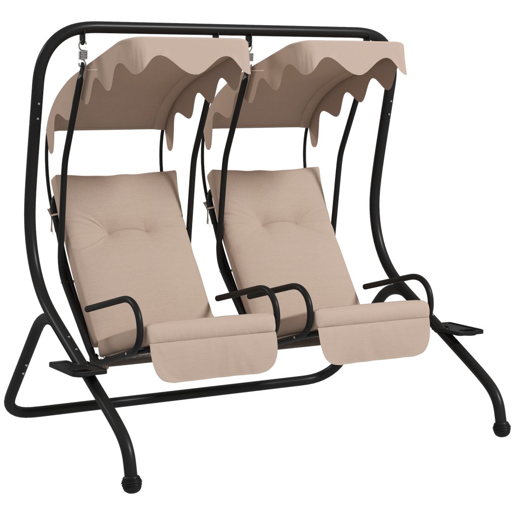 Outsunny Canopy Swing Chair Modern Garden Swing Seat Outdoor Relax ...