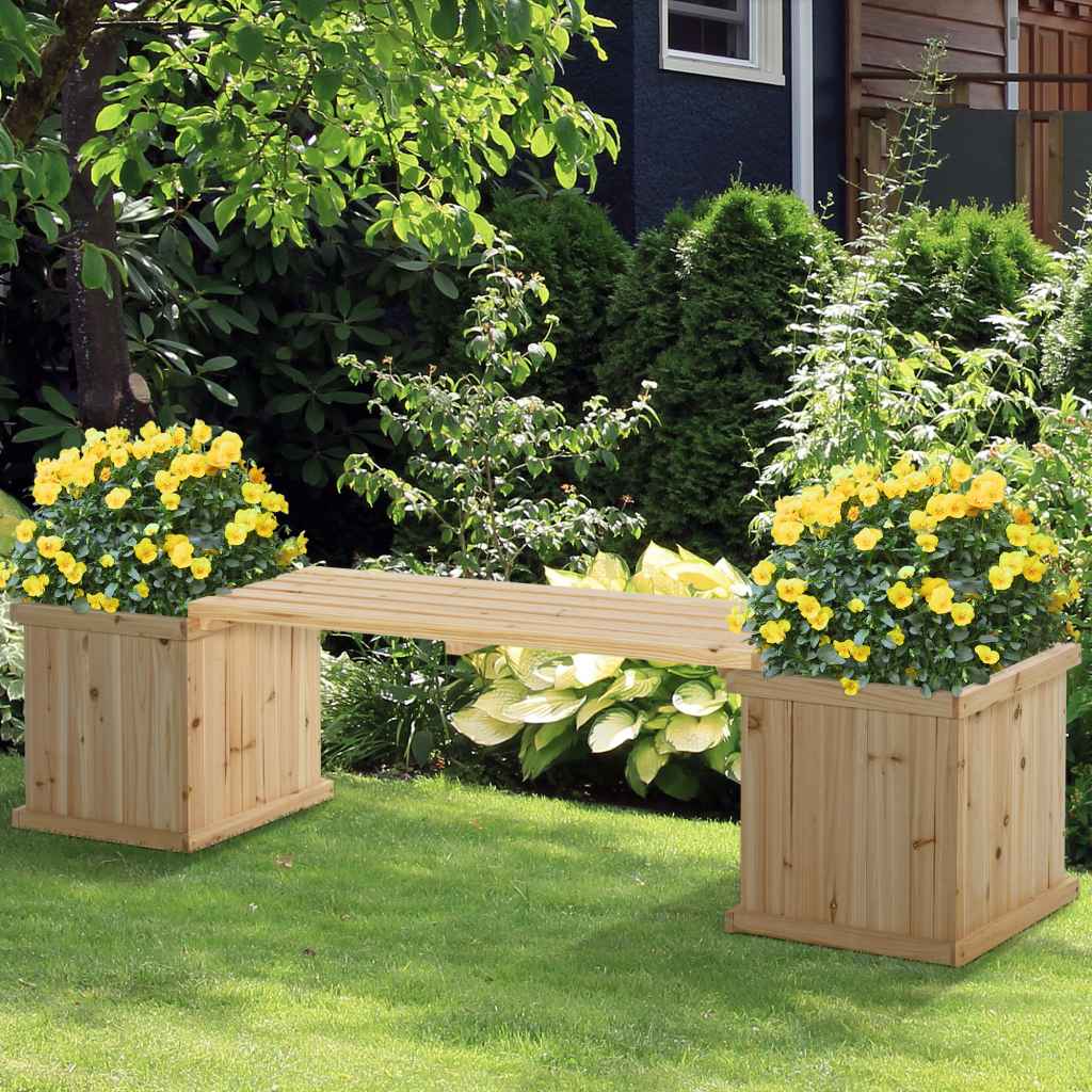 Patio Benches With Planters Image