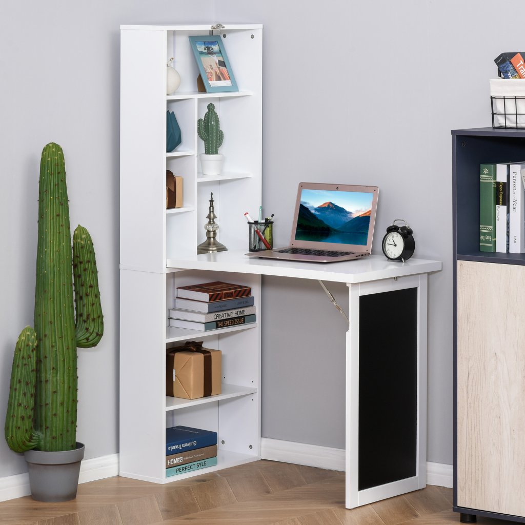 Home Office Desk with Bookshelves Image