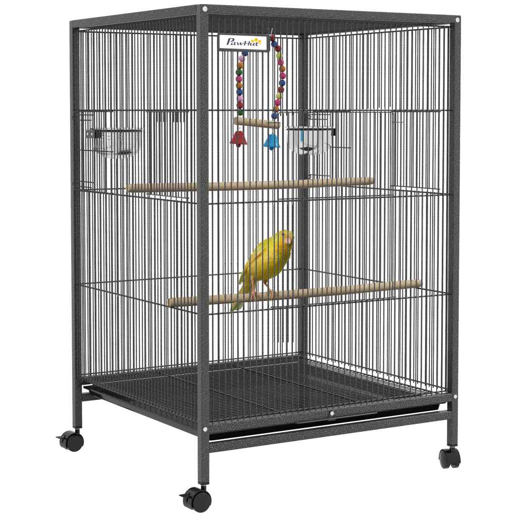 Photo inspiration: Pawhut Grey Bird Cage With Rolling Stand For Small Parrots Photo Inspiration