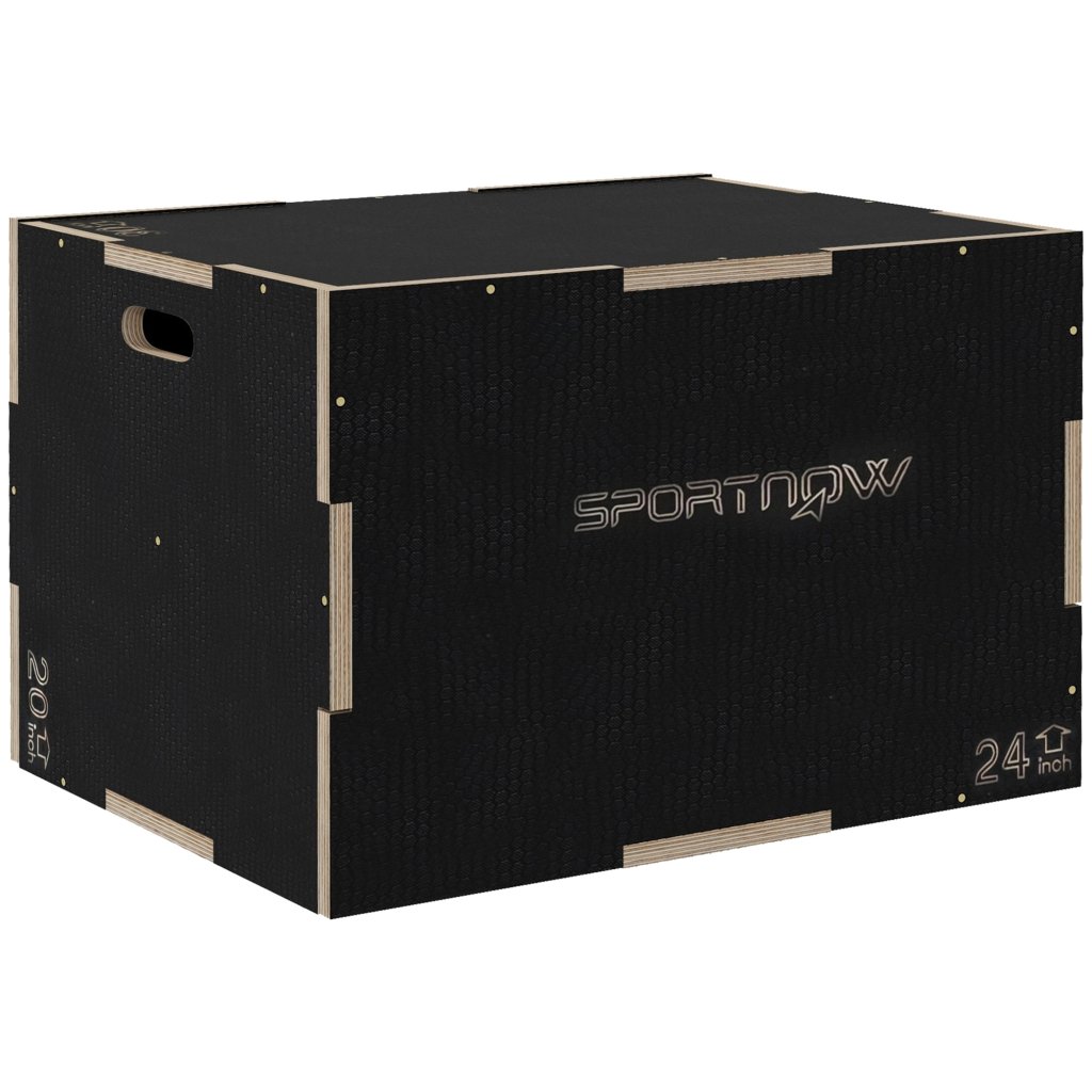 SPORTNOW 3-in-1 Wooden Plyo Box - Anti-Slip Jump Platform for Home ...