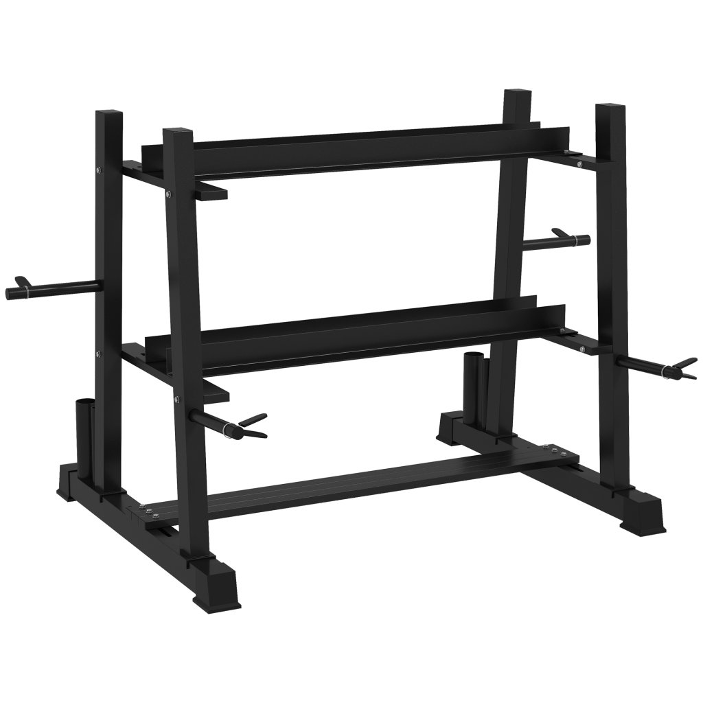 SPORTNOW 3-Tier Dumbbell Rack, Versatile Weight Rack with 4 Weight Rods ...