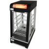 Black Heated Food Display Warmer Glass Front & Rear Doors Showcase Unit
