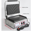 Commercial Panini Toaster Machine Ribbed Top Grill Electric Sandwich Maker