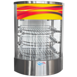 Commercial Hot Food Pie Pizza Slice Curved Glass Warmer Display