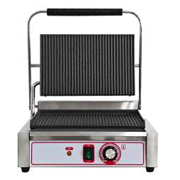 Commercial Single Grooved Panini Press Sandwich Grill UK Plug