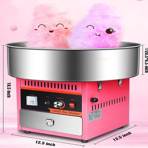 Commercial Electric Candy Floss Machine – Stainless Steel Cotton Candy Sugar Maker with Storage Drawer (1000W, 230V)