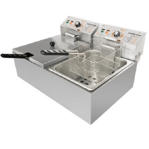 Stainless Steel Desk Top Double Tank Electric Commercial Deep Fat Fryer 