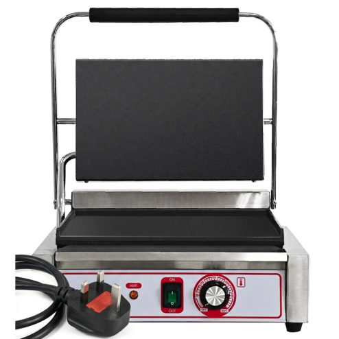 Commercial Single Smooth Panini Press Sandwich Grill UK Plug