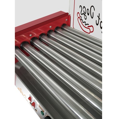 COMMERCIAL STAINLESS STEEL HOT DOG BROILER (7 ROLLERS) SAUSAGES MACHINE
