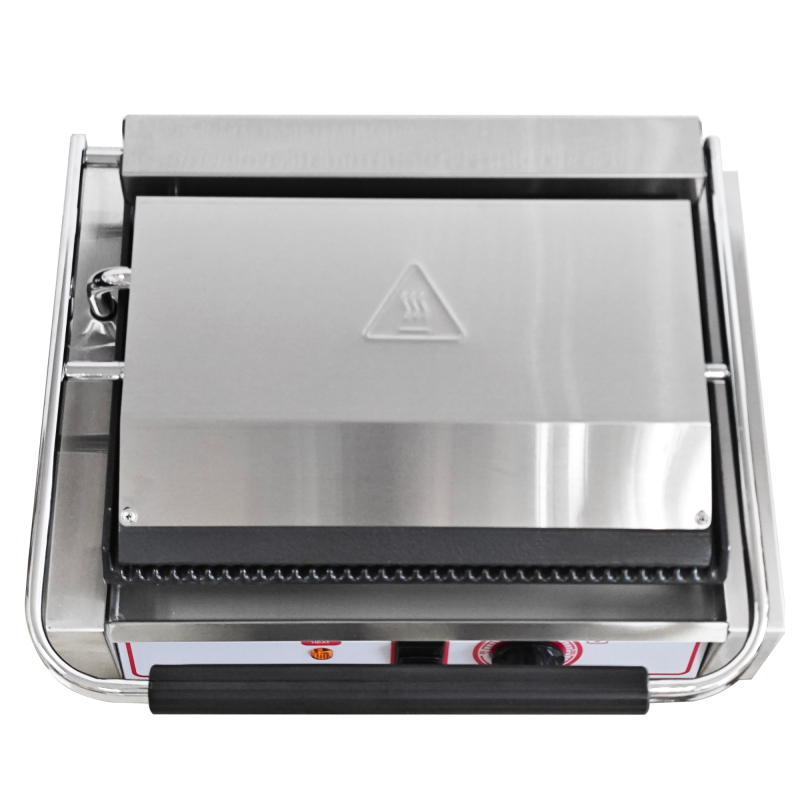 Commercial Panini Toaster Machine Ribbed Top Grill Electric Sandwich Maker
