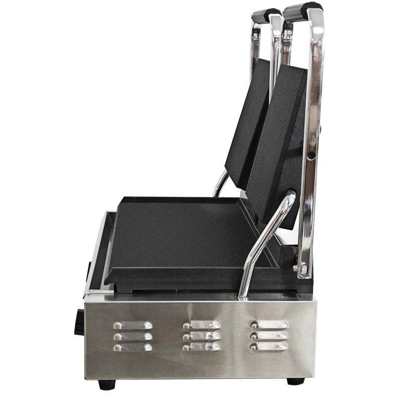 New Electric Ribbed & Flat Double Sided Plates Panini Sandwich Toaster Machine