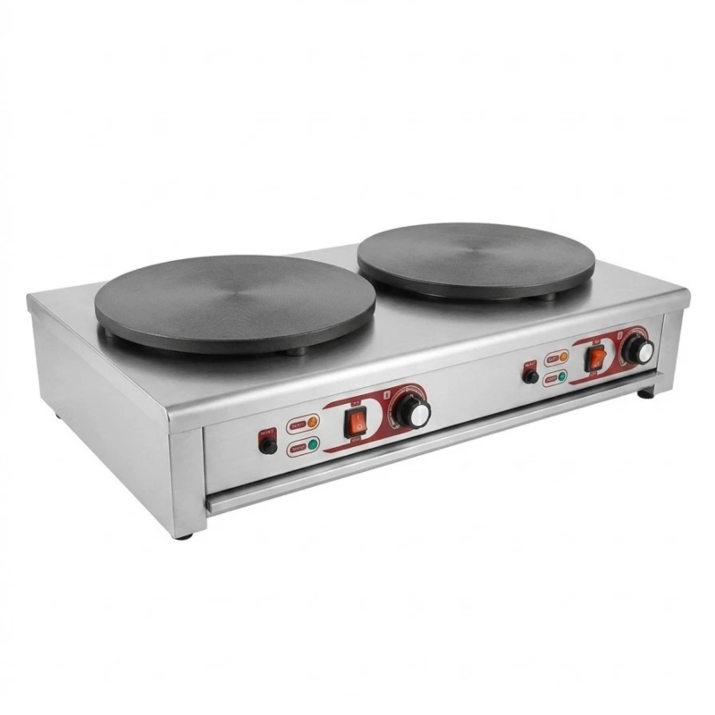 Double Electric Crepe Maker 2 Plate Pancake Griddle 3-Pin Plug