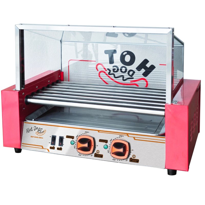 COMMERCIAL STAINLESS STEEL HOT DOG BROILER (7 ROLLERS) SAUSAGES MACHINE