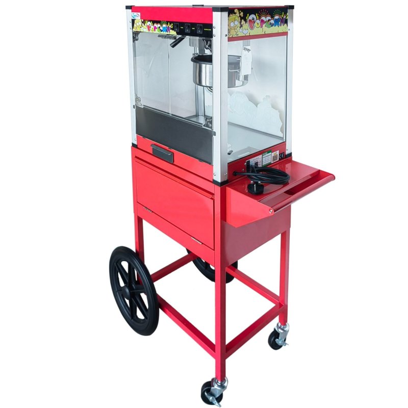 8oz Commercial Popcorn Machine with Cart Electric Cinema Popper