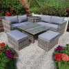 RATTAN RAISING TABLE WICKER CONSERVATORY OUTDOOR GARDEN FURNITURE CORNER COFFEE TABLE DINING GREY