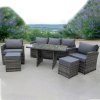 RATTAN WICKER CONSERVATORY OUTDOOR GARDEN FURNITURE DINING SET CORNER SOFA TABLE 