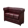 CHESTERFIELD OX RED FAUX LEATHER SOFA SET SUITES SETTEE 3 THREE SEATER ARMCHAIR BROWN