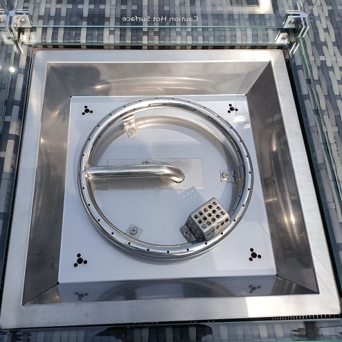 RATTAN FIRE PIT TABLE GREY WICKER CONSERVATORY OUTDOOR GARDEN FURNITURE CORNER DINING