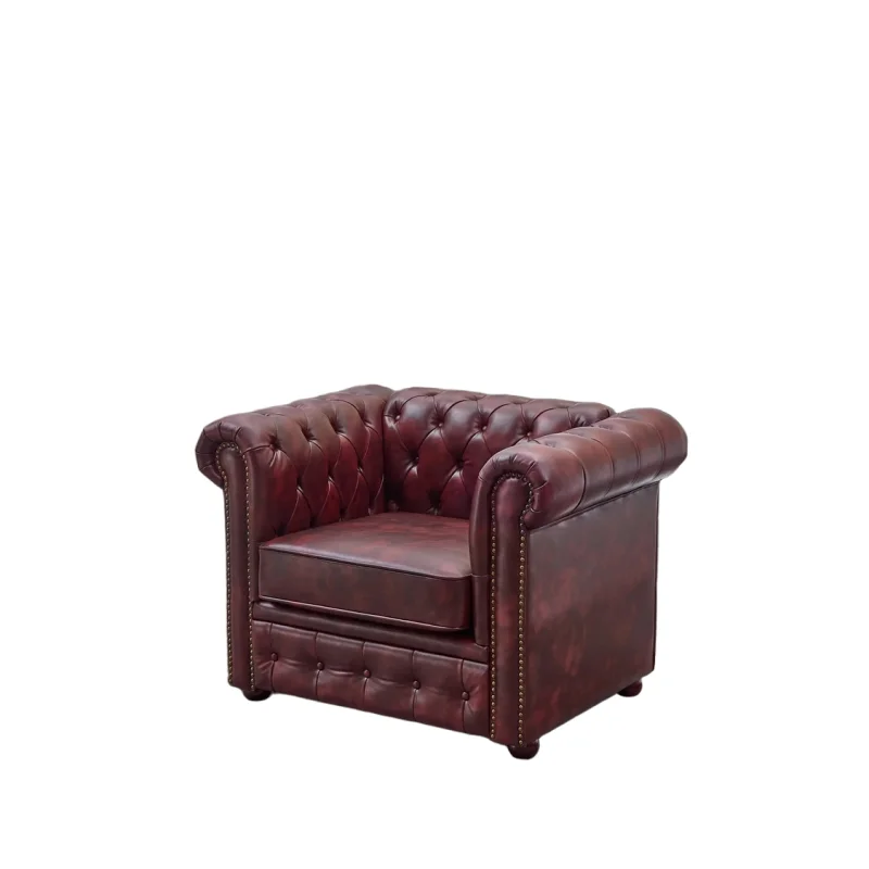 Chesterfield Ox Red Blood Red Two Seater Sofa 1 Faux Leather Set Suites Settee Twin Armchair Brown Single Sofa