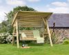 2 Seat Wooden Garden Swing with Canopy